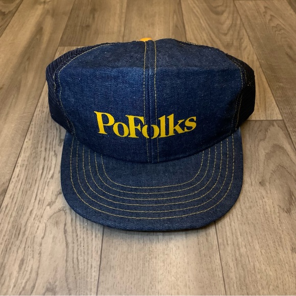 Vintage Trucker Hat POFOLKS Tennessee Retro Snapback Denim - Picture 1 of 3